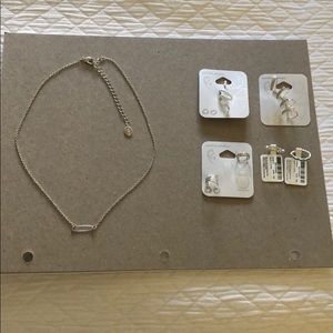 Various earrings, rings and necklace from Icing.